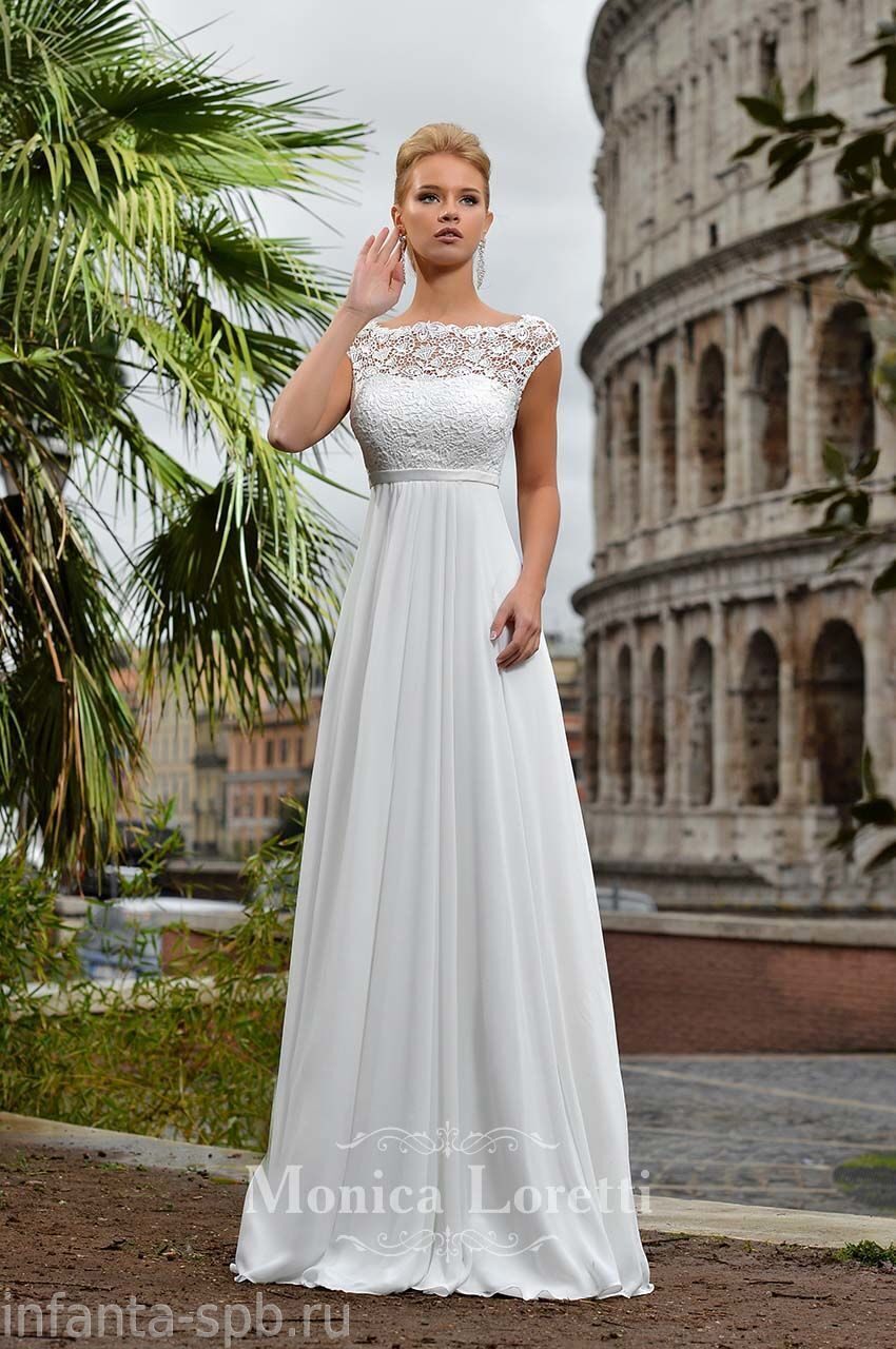 Свадебное платье в греческом стиле с кружевом